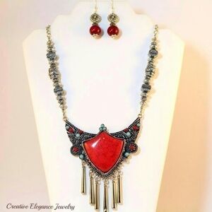 Statement Necklace and Earrings Set